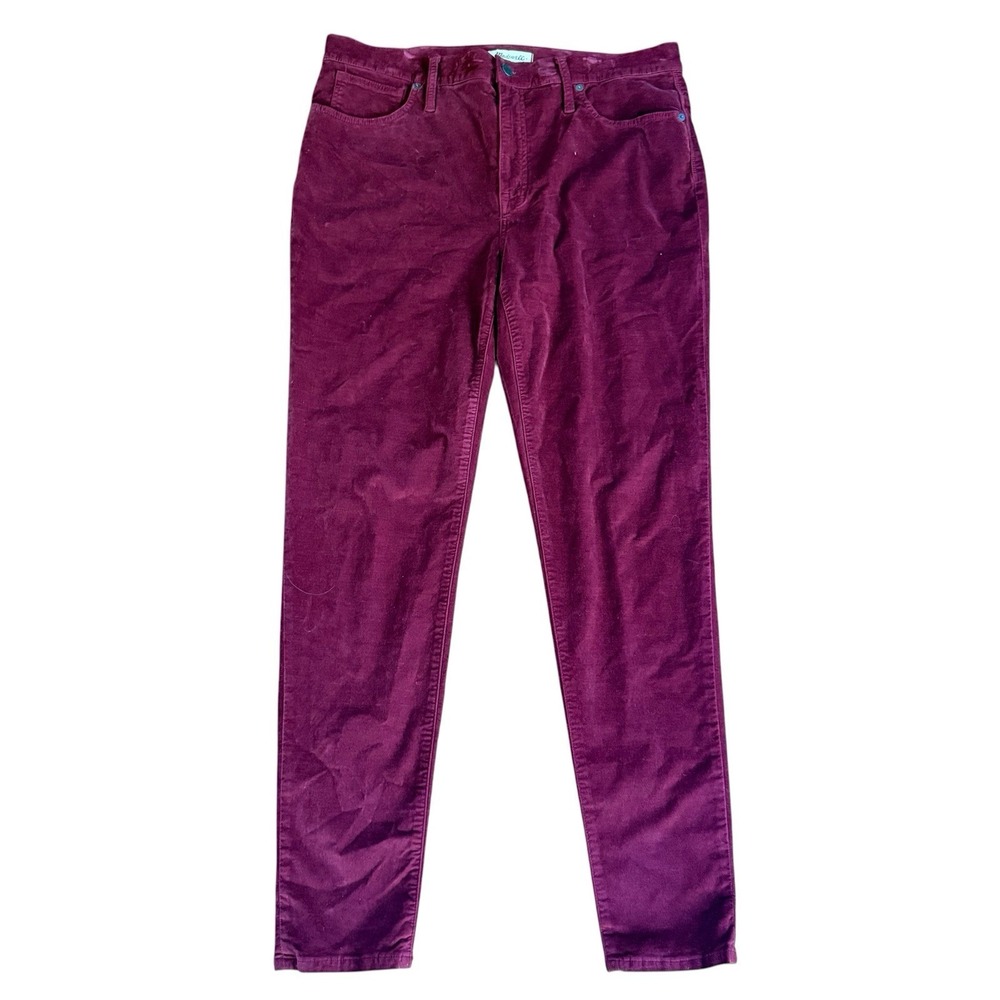 Madewell Pants 10" High-Rise Skinny Corduroy Velvet Jeans Fall 33T Burgundy
